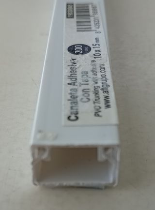 10 Canaletas Adhesivas PVC 15x10mm con Tapa