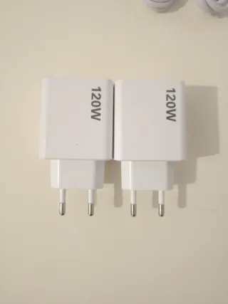 2 Cargadores 120W + 2 Cables USB-C a USB-A. Nuevos