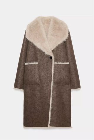 Abrigo reversible Zara efecto piel y borreguito