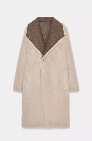 Abrigo reversible Zara efecto piel y borreguito