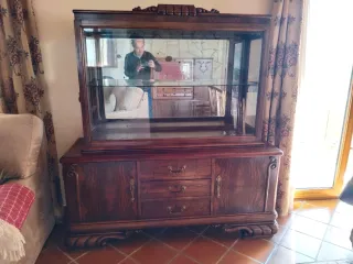 Vitrina de madera y cristal