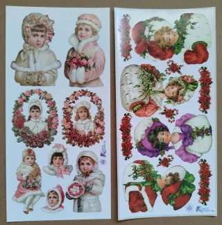 Cromos adhesivos Navideños Vintage Niñas