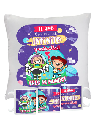 Pack San Valentín Taza y Cojín Toy Story