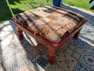 Puf auténtico de la India patchwork