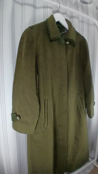 Abrigo Lana y Cachemir Vintage LUXE Verde Talla L