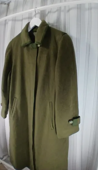 Abrigo Lana y Cachemir Vintage LUXE Verde Talla L