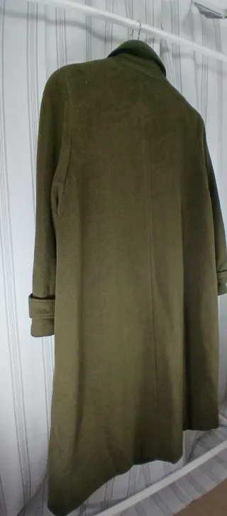 Abrigo Lana y Cachemir Vintage LUXE Verde Talla L