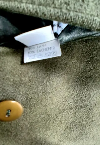 Abrigo Lana y Cachemir Vintage LUXE Verde Talla L