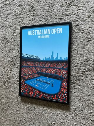 Poster Australian Open 20x30 Tennis Slam + Cornice