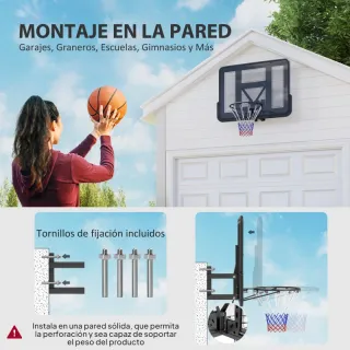 Canasta Baloncesto Pared 110x23x75 cm