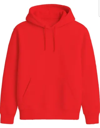 Sudadera con capucha roja, lisa
