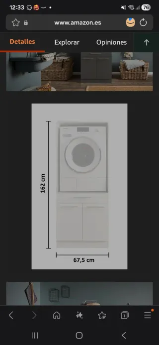 Armario para lavadora o secadora