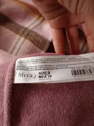 Abrigo cuadros mujer rosa y marrón