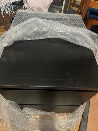 Cómoda MALM 2 cajones negro-marrón