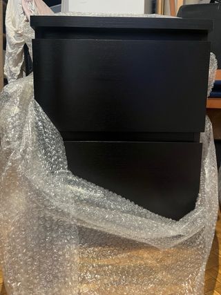 Cómoda MALM 2 cajones negro-marrón