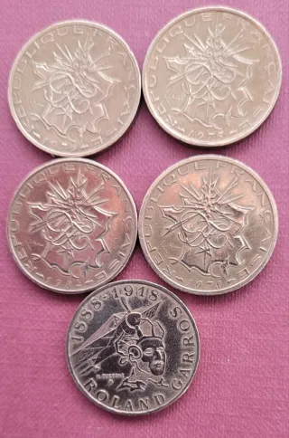 5 Monedas Francesas 10 Francos
