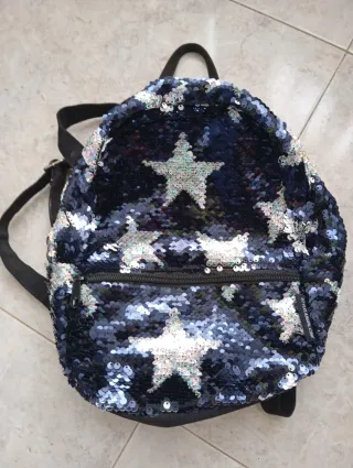 Mochila niña lentejuelas estrellas