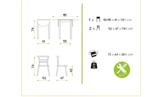 Mesa de cocina con 2 sillas