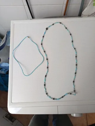 Collar multiposiciones azul y gris