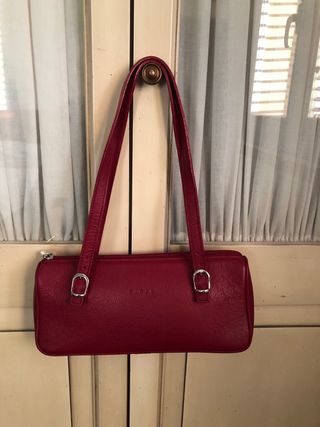 Bolso piel rojo tipo baguette