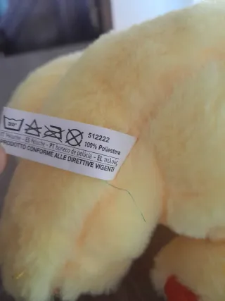 Peluche pulcino con fiocco rosa