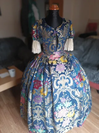 Traje de Fallera Azul Multicolor