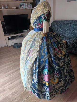 Traje de Fallera Azul Multicolor