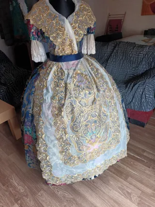 Traje de Fallera Azul Multicolor