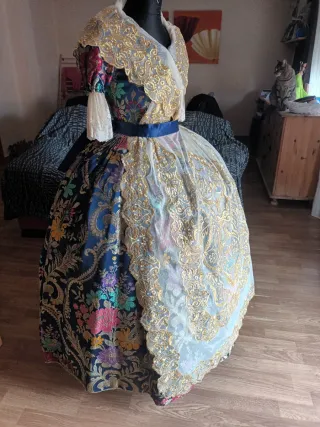 Traje de Fallera Azul Multicolor