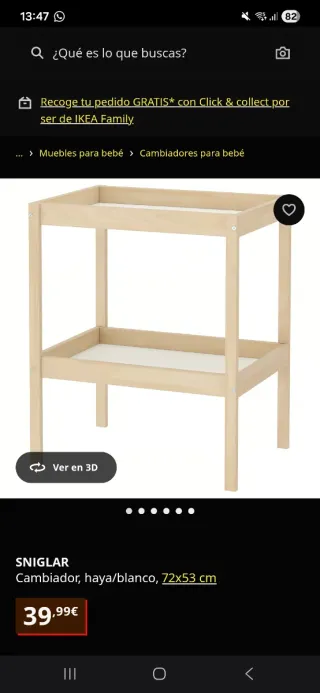 Cambiador Bebé Sniglar Ikea