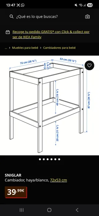 Cambiador Bebé Sniglar Ikea