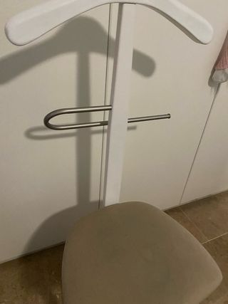 Perchero Silla Zapatero Beige y Blanco