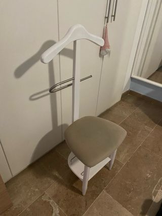 Perchero Silla Zapatero Beige y Blanco