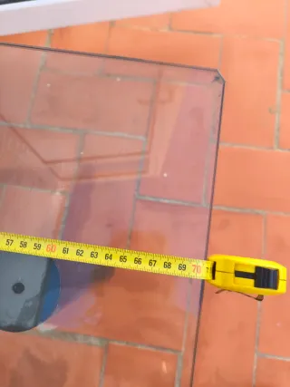 Mesa de centro cristal y metal negra