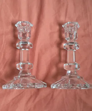 Juego de 2 candelabros de cristal