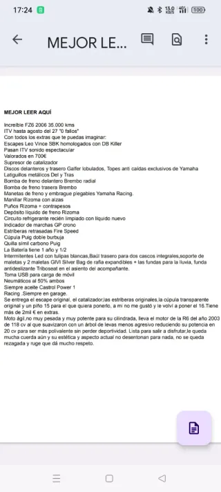 Yamaha Fazer 600 2006