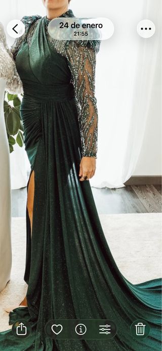 Vestido fiesta largo verde