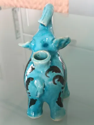 Originale elefantino turchese in ceramica