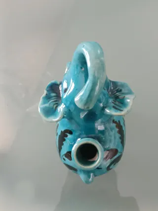 Originale elefantino turchese in ceramica