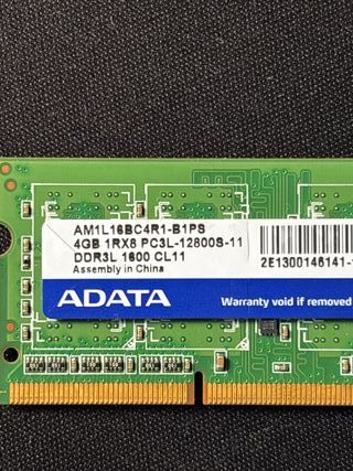 2x 4GB DDR3L RAM para portátil ADATA