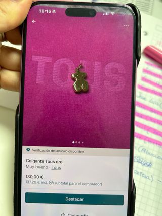 Lote Colgantes Tous Oro