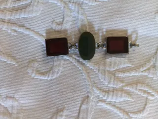 Pulsera y pendientes plata con piedras