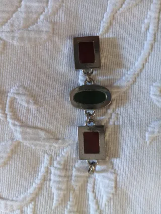 Pulsera y pendientes plata con piedras