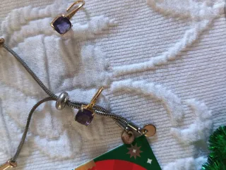 Pulsera y pendientes plata con piedras