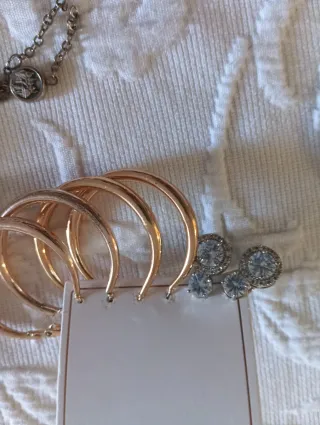 Pulsera y pendientes plata con piedras