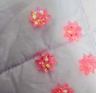 Bottoni resina glitterati rosa 1.5 cm