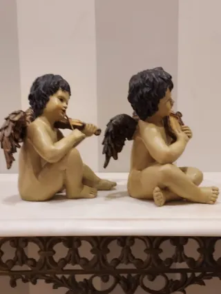 2 Querubines Músicos Antiguos Resina