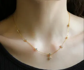 Conjunto Plata Baño Oro Circonitas.