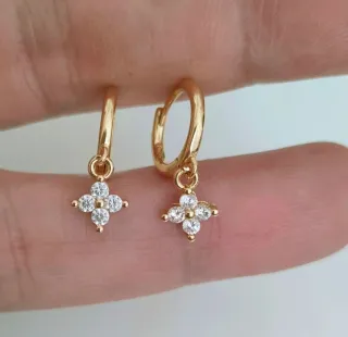 Conjunto Plata Baño Oro Circonitas.