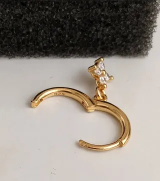 Conjunto Plata Baño Oro Circonitas.